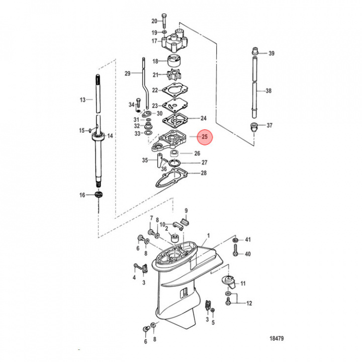 Impellerhus Undre Mercury/Mariner 8-9.9 hk (803750A01)
