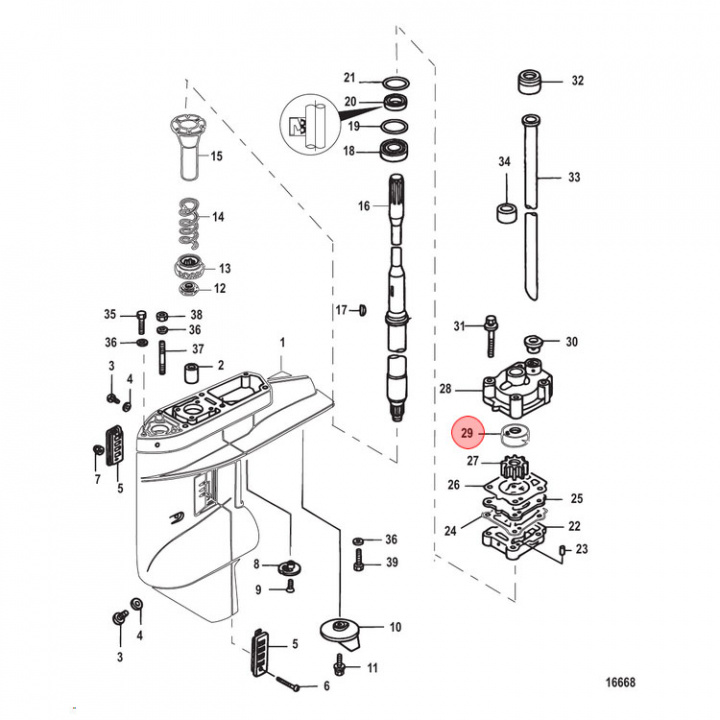 Impellerskål Mercury/Mariner 25-30 hk (803751002)