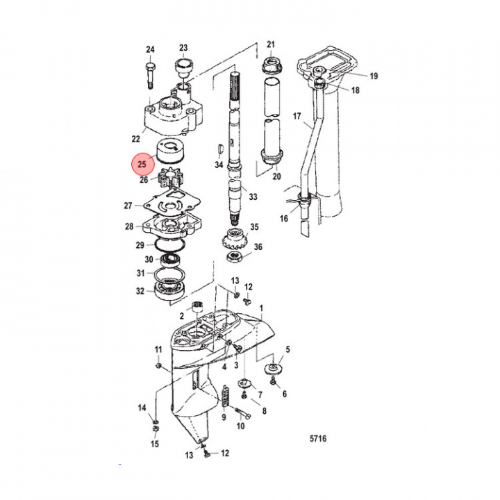 Impellerskål Mercury/Mariner 8-20 hk (803751)