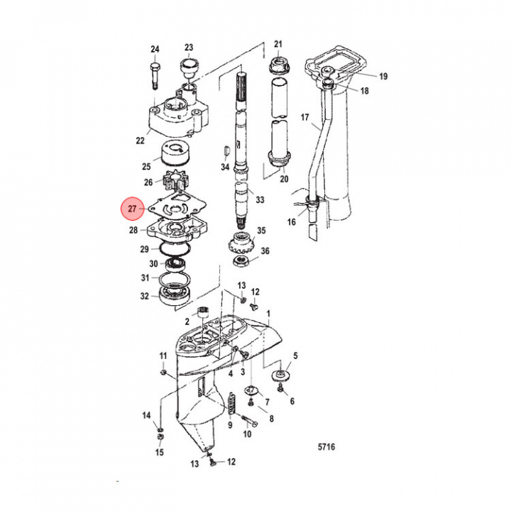 Impellerhusplatta Mercury/Mariner 8-20 hk (803753)
