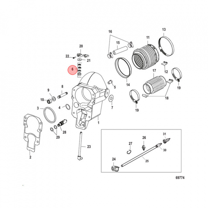 Bussningssats Mercruiser Alpha One Gen II (806036A1)