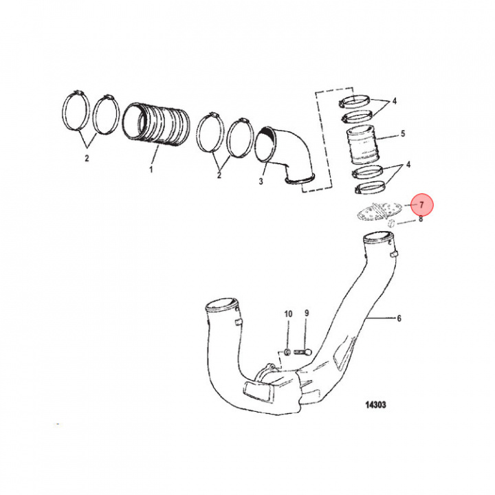 Avgasklaff Mercruiser (807166A1)