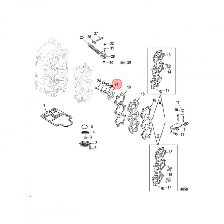 Bladventil Mercury 55-60 hk (812880A03)