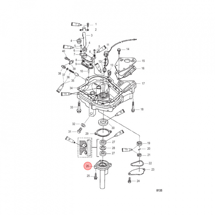 Drivaxelhus Mercury 4-6 hk (8150162)