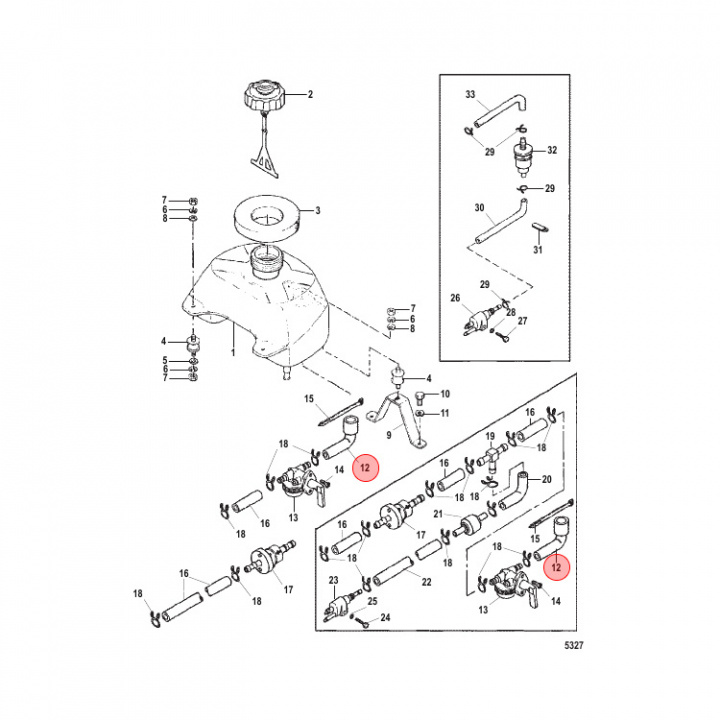 Koppling Mercury 4-5 hk 2-takt (815043)
