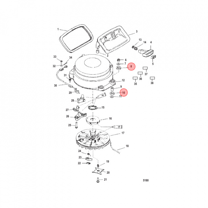 Gummigenomföring Mercury 30-60 hk (8157951)