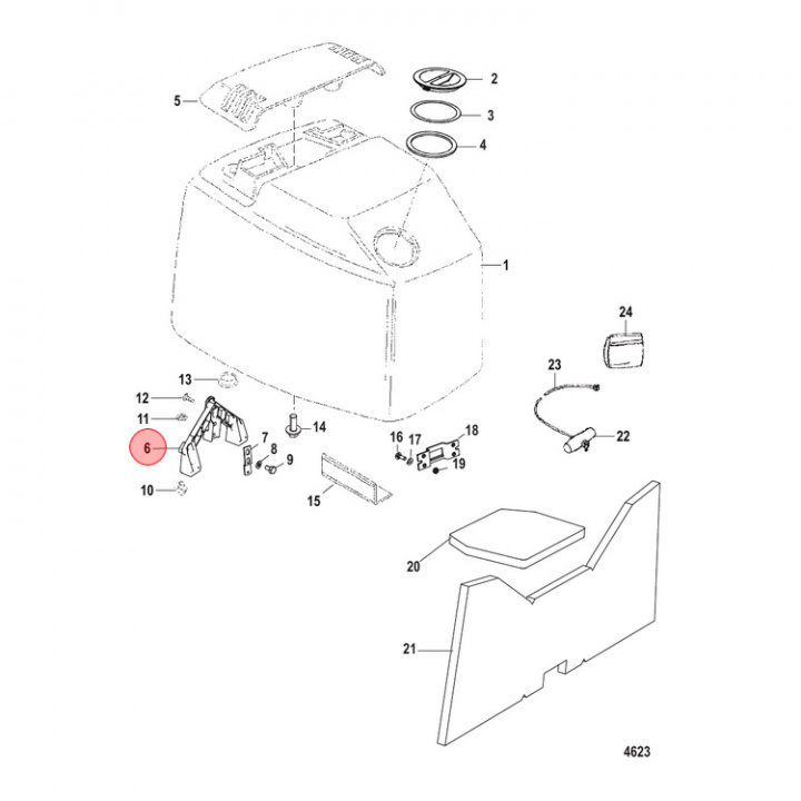 Cover Latch Bracket Mercury Kåpa (819813T1)