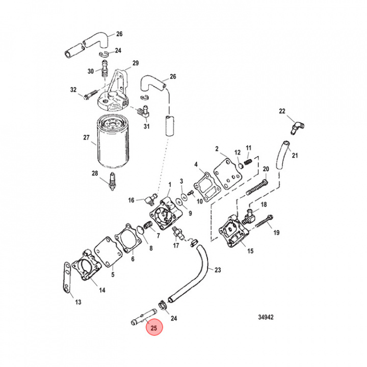 Koppling Slang Mercury 11-400 hk (822769)