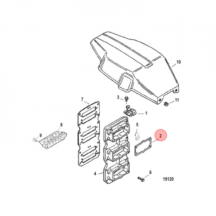 Packning Adapterplatta Mercury/Mariner 135-400 hk (825815)