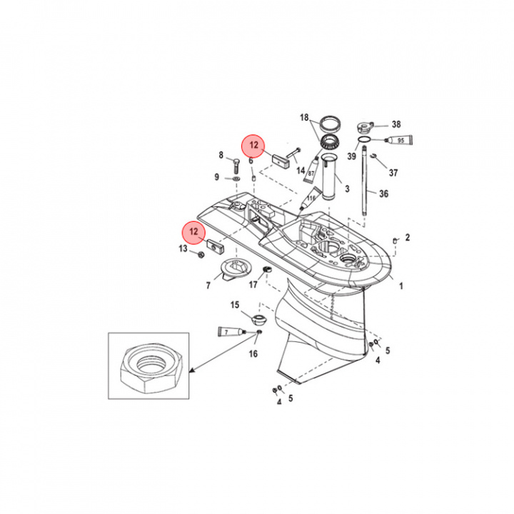 Anod Aluminium Mercury 35-115 hk (826134T)