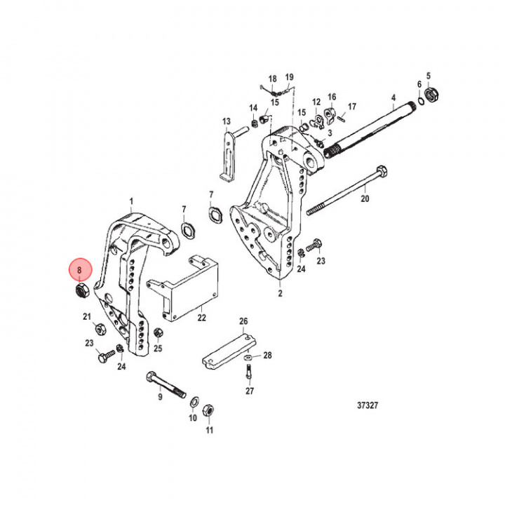 Mutter Mercury/Mariner 11-400 hk 2-pack (826164)