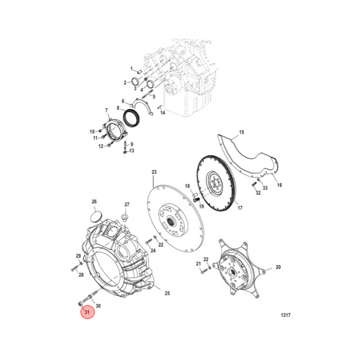 Mutter Mercury/Mercruiser 2-pack (82671112)