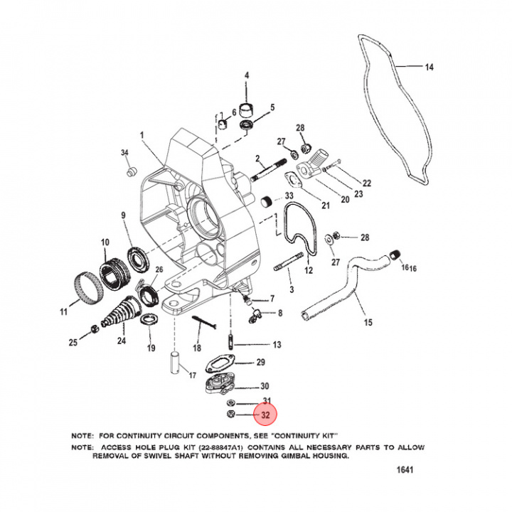 Mutter Mercury/Mercruiser 2-pack (8267119)