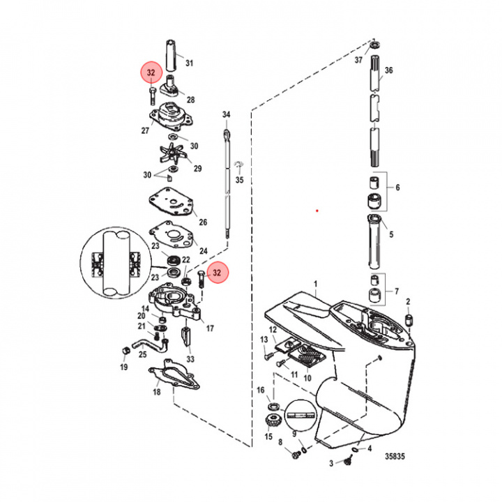 Skruv Mercury/Mariner 5-pack (82684430)