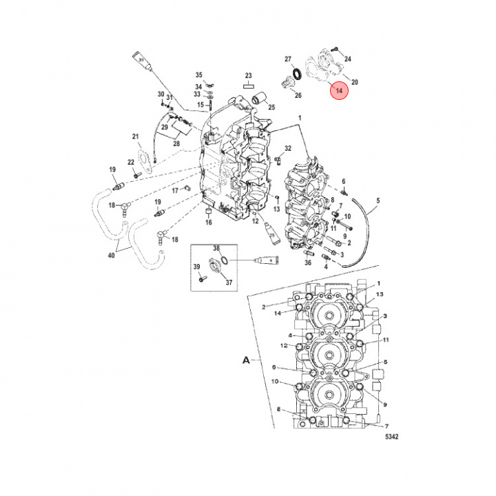 Termostathuspackning Mercury (827284)