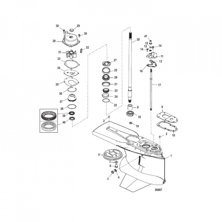 Packningsats Växelhus Mercury 225-400 hk (830749A02)