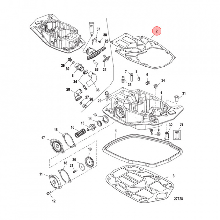 Packning Mercury/Mariner 135-400 hk (832933006)