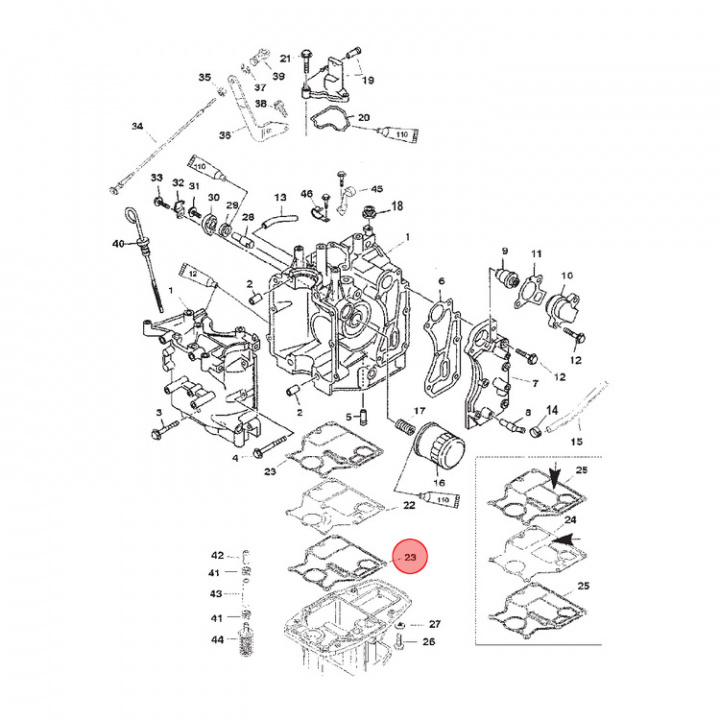 Packning Mercury/Mariner 8-15 hk (8354272)