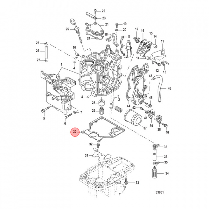 Packning Mercury/Mariner 10-20 hk (835427T05)