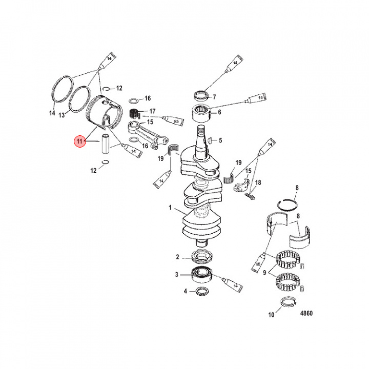 Kolv Standard Mercury 30-60 hk (850026T1)