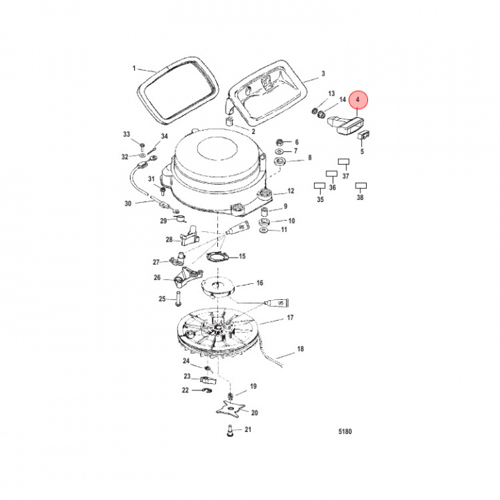 Starthandtag Mercury 6-60 hk (85174A1)