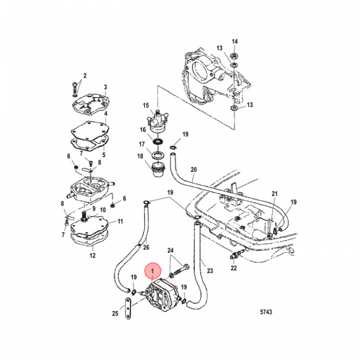 Bränslepump Mercury 25-30 hk (853729A1)
