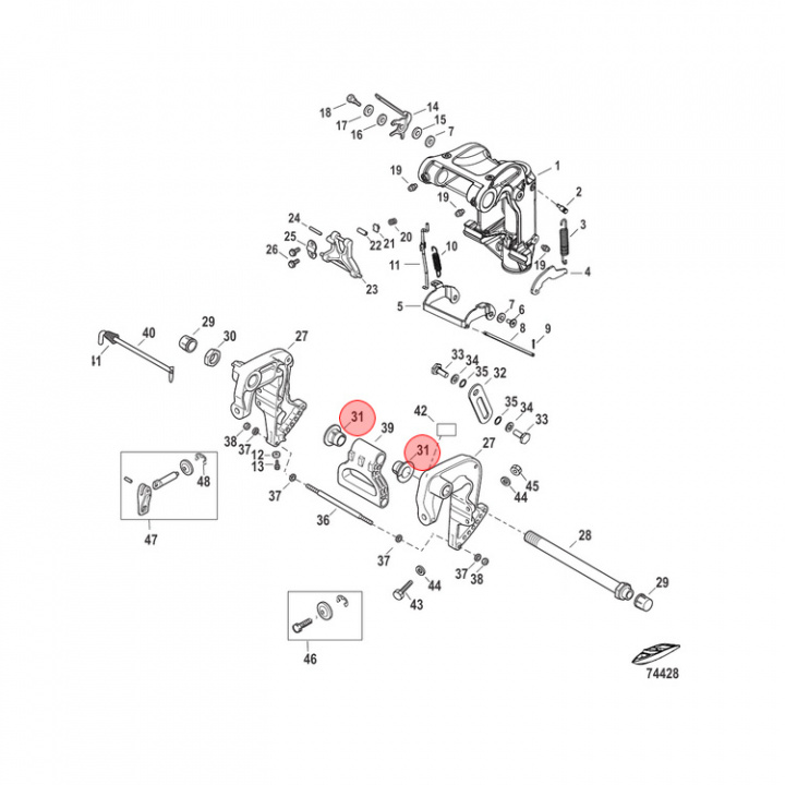 Bussning Mercury 9.9-50 hk (8537435)