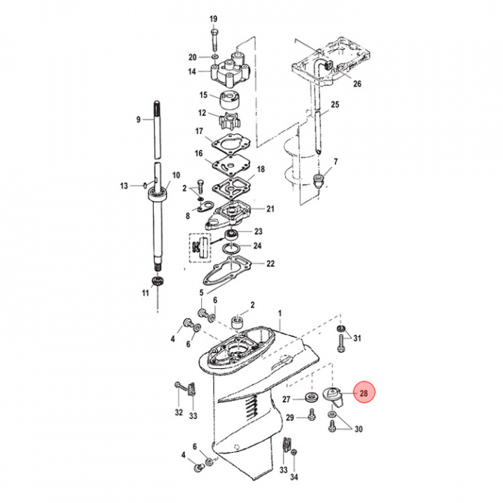 Zinkanod Trimroder Mercury 6-20 hk (853762T01)