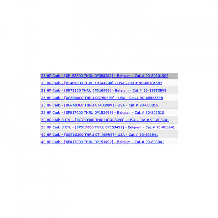 Reparationssats Förgasare Mercury 25-40 hk (854256)