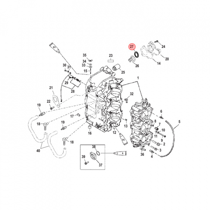 Packning Mercury 40-250 hk 2-pack (854639001)