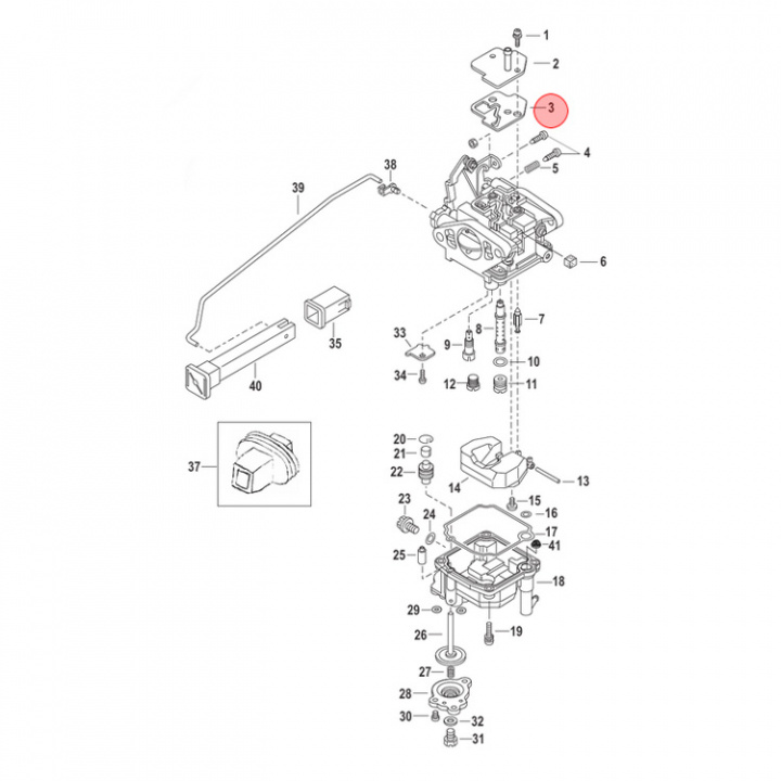 Packning Förgasare Mercury 8-9.9 hk (855541003)