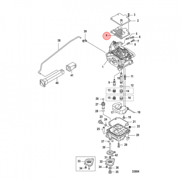 Packning Förgasare Mercury 10-20 hk (855541005)