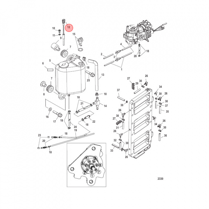 Oljenivåkontakt Mercury/Mercruiser (856156T04)