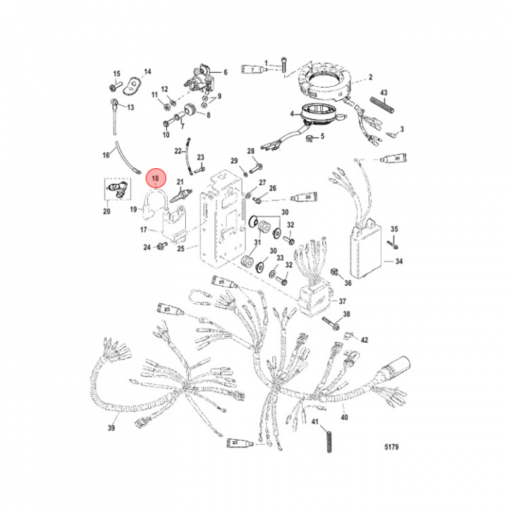 Tändkabel Mercury 30-250 hk (857124A1)