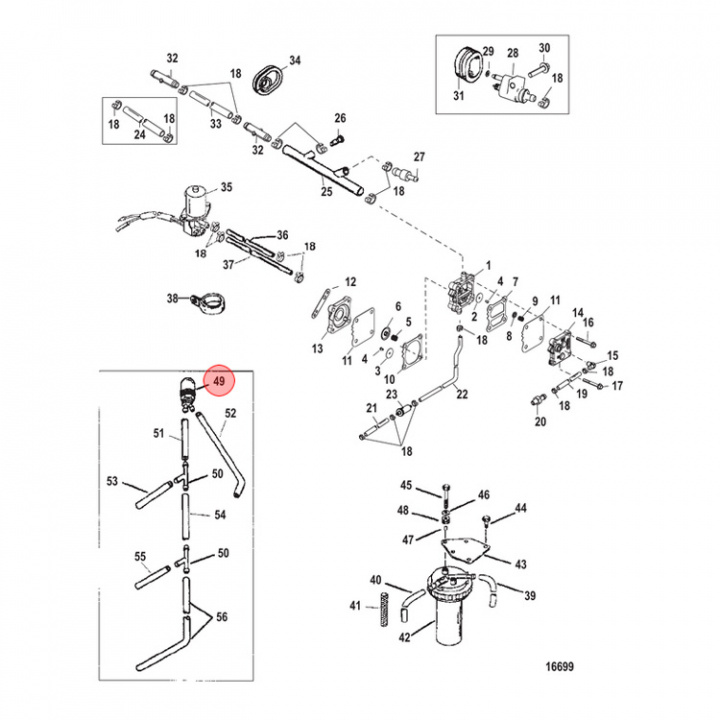Primerblåsa Mercury 30-90 hk (858763)