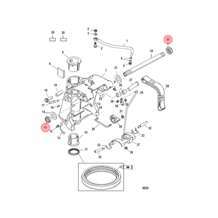 Mutter Mercury 4-300 hk 5-pack (858869)