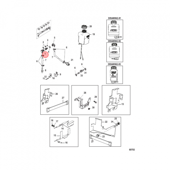 Genomföring Drevolja Mercruiser Alpha/Bravo (861150T02)