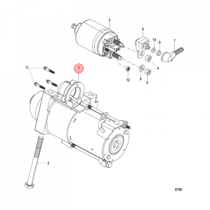 Startmotor Mercruiser (863007A1)