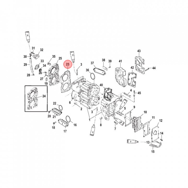 Kylmantelpackning Mercury 15-25 hk (863895)