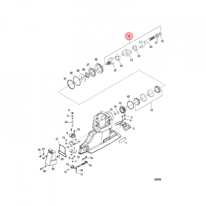 Drivknut Mercruiser Bravo (864244A2)