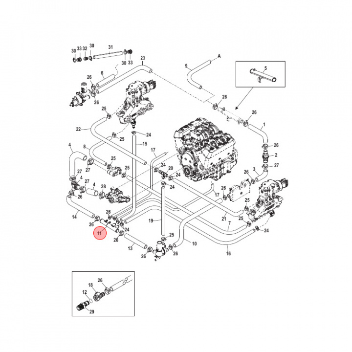 Kyldelningsrör Mercruiser (864621A1)