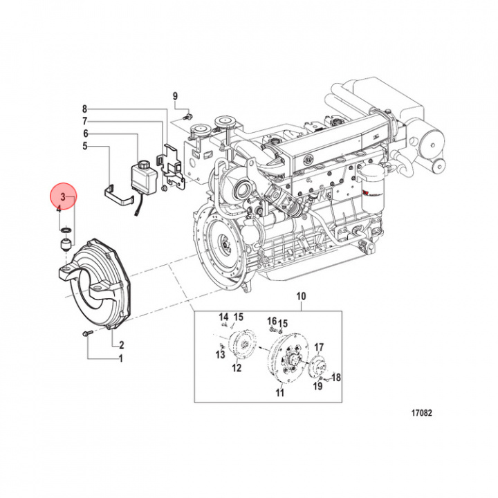 Motorfästesats Mercruiser (865330A02)