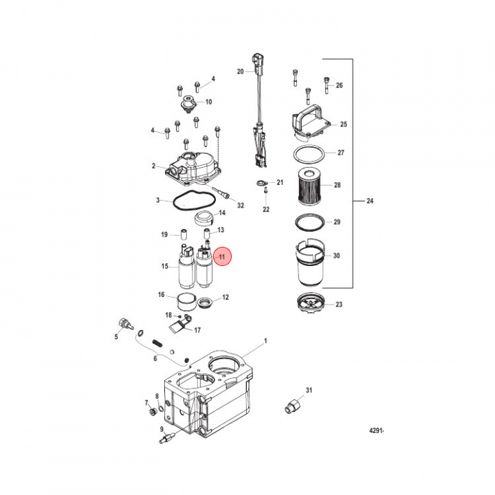 Bränslepump Lågtryck Mercruiser (866170A01)