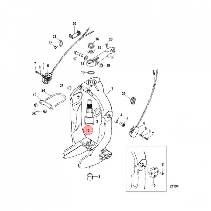 Styrtapp Mercruiser Bravo (866718A01)