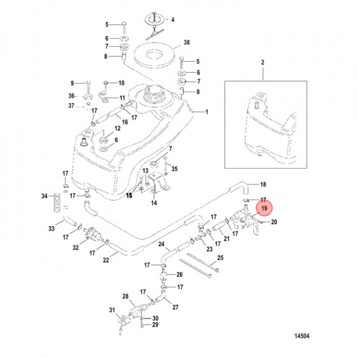Bränslekran Mercury/Mariner 4-6 hk (878387)