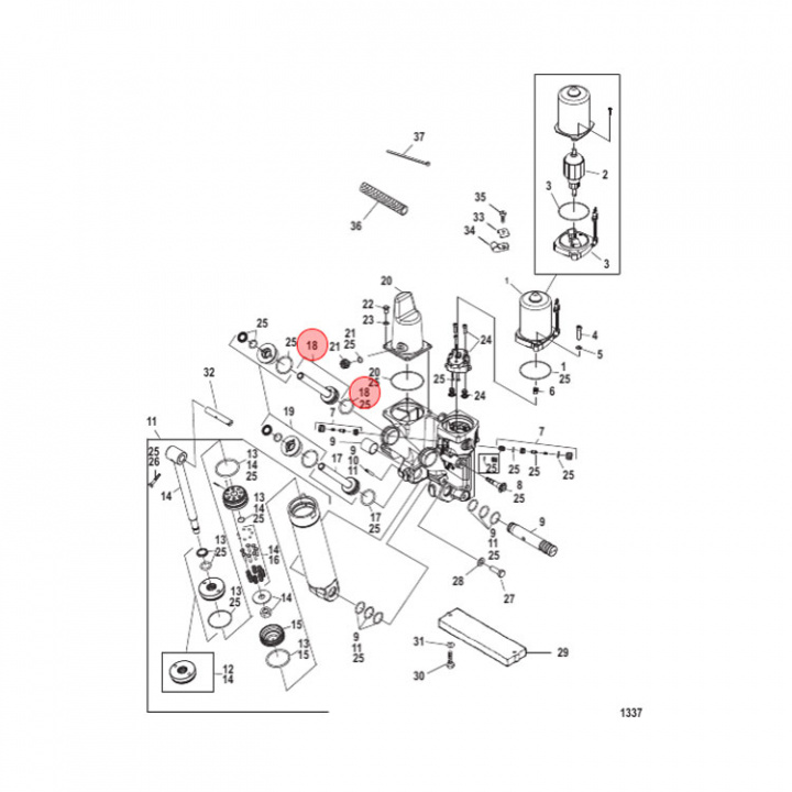 Trimkolv Babord Mercury 135-300 hk (878413A1)