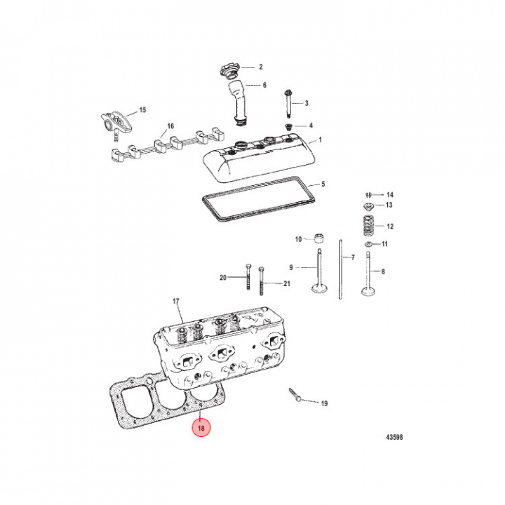 Topplockspackning Mercruiser V6 (879150140)