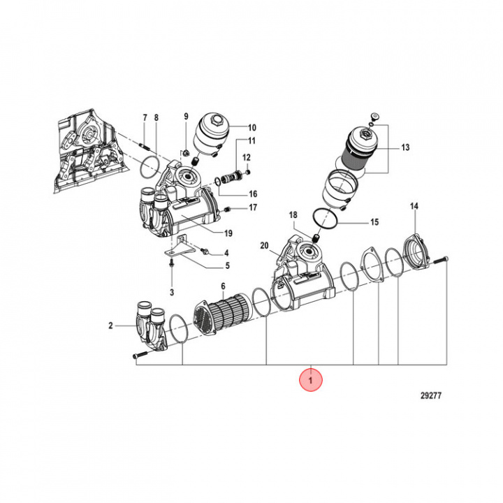 Oljekylarkit Mercruiser CMD (879194185)
