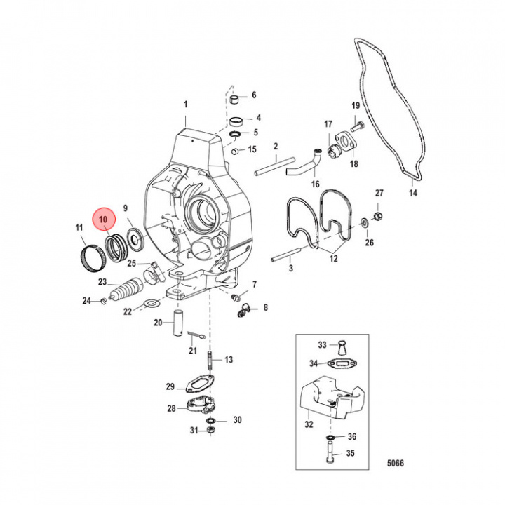 Stödlager Mercruiser Alpha/Bravo (879194A01)