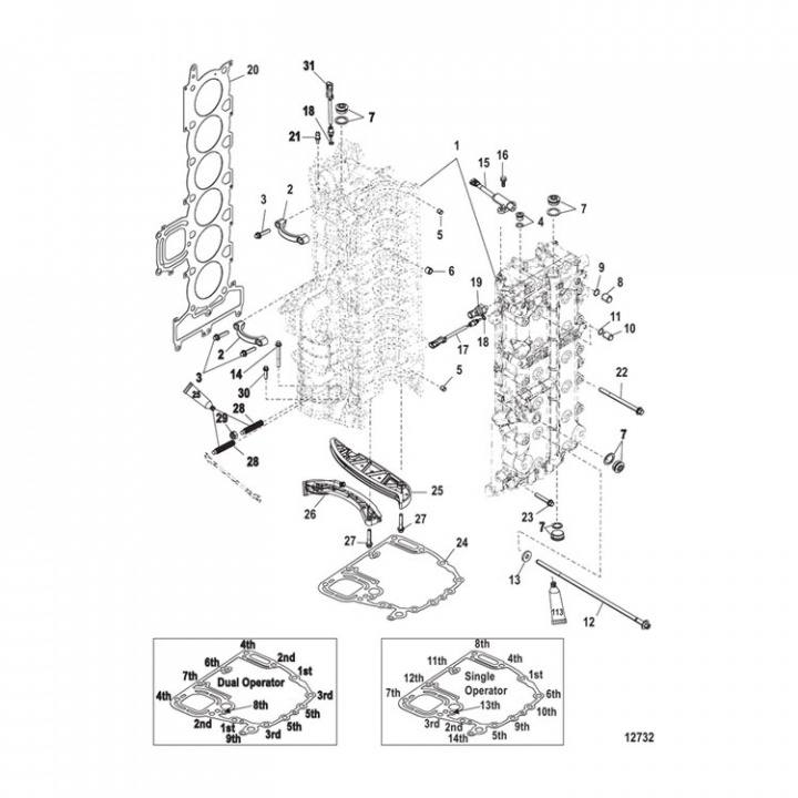 Packningssats Powerhead Mercury 200-300 hk (880552A07)